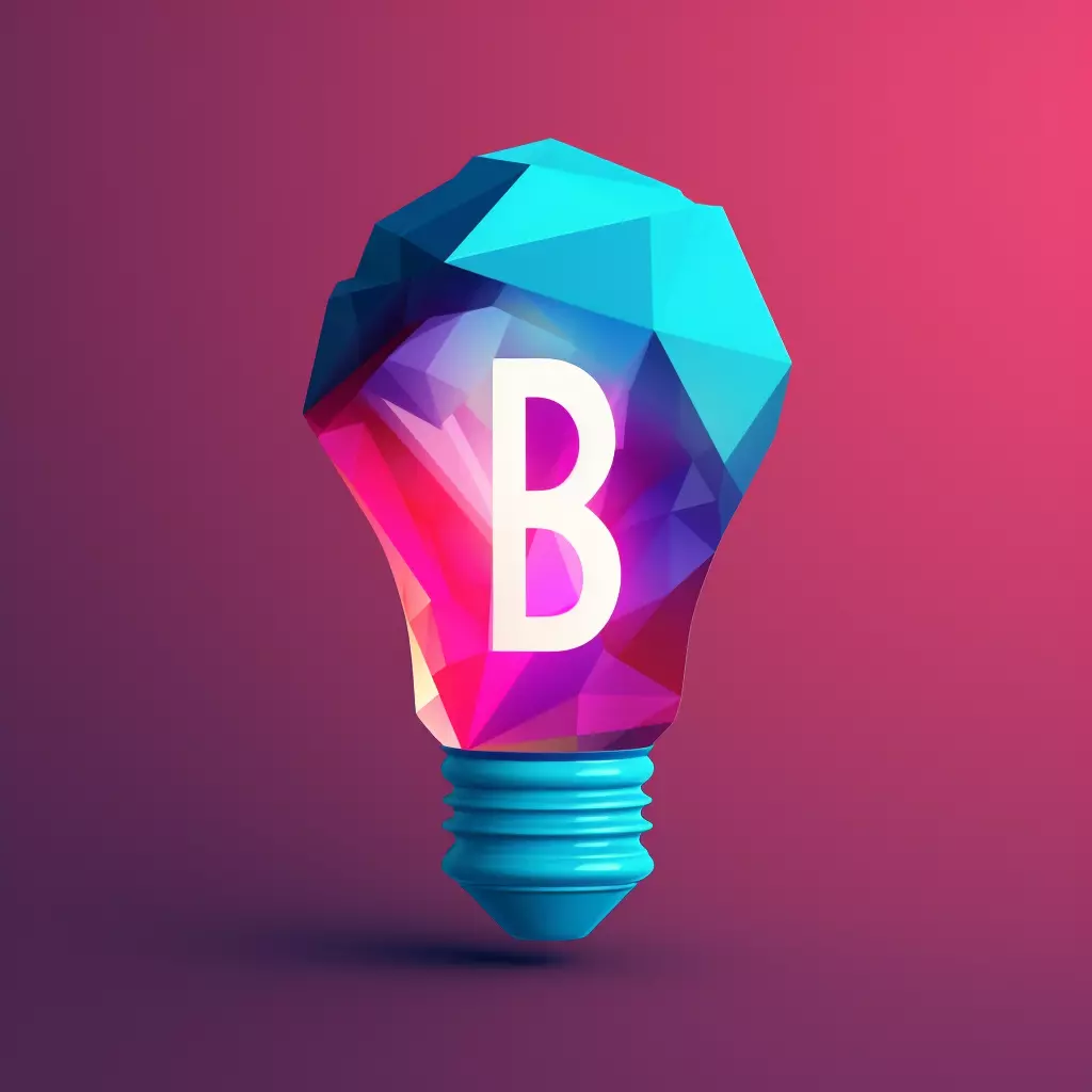 A_lightbulb_showing_a_B_for_brandity_Low-poly_style_Fuchs